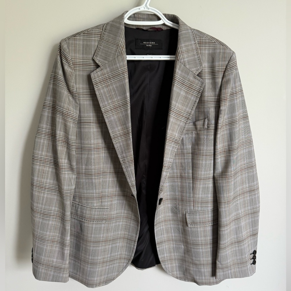 MaxMara Weekend Classic Gray Checkered Blazer